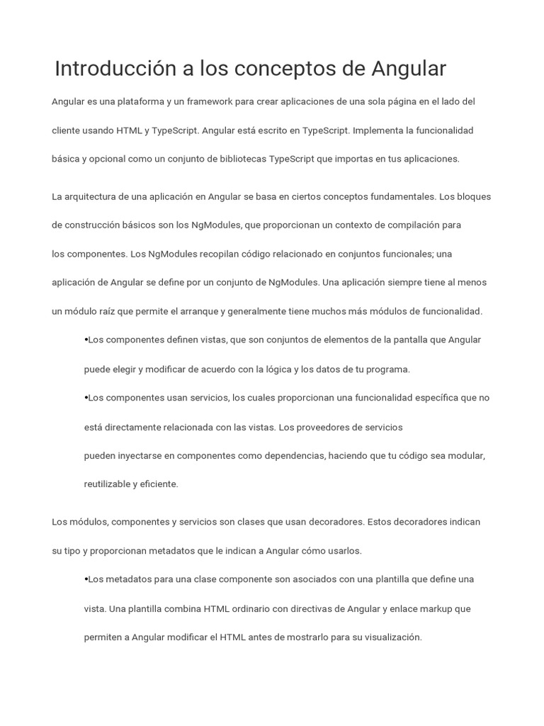 Fundamentos de Angular y su arquitectura | PDF | HTML | Software de la ...