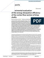 Experimental Evaluation of The Energy Dissipation Efficiency of The Vortex Flow Section of Drop Shafts