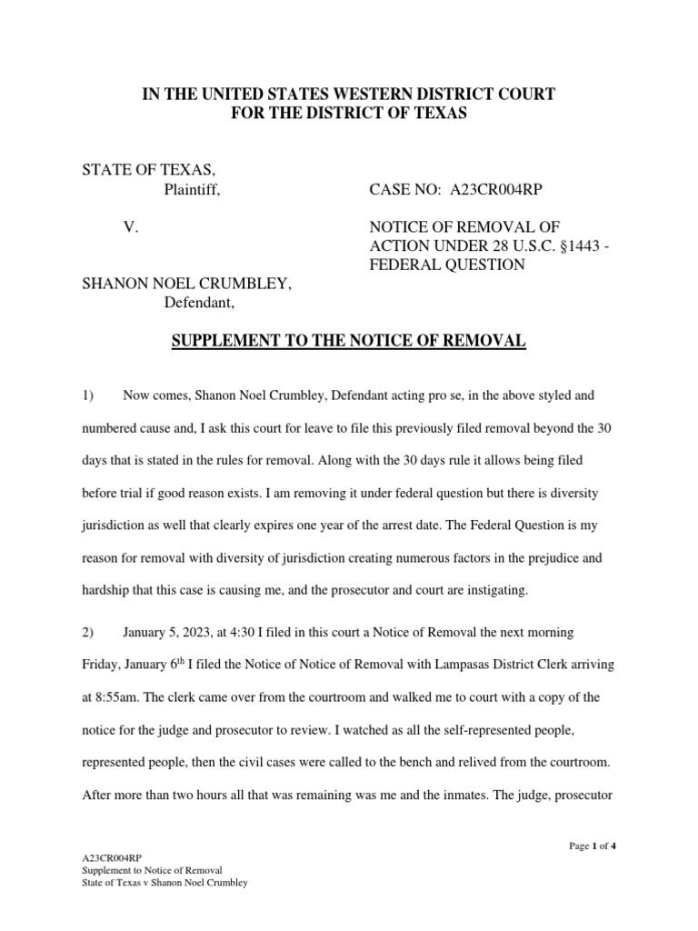 Supplement PDF Diversity Jurisdiction Continuance