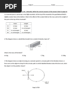 G 8 Physics 2020-2021 TERM1 Exam - Answer Key