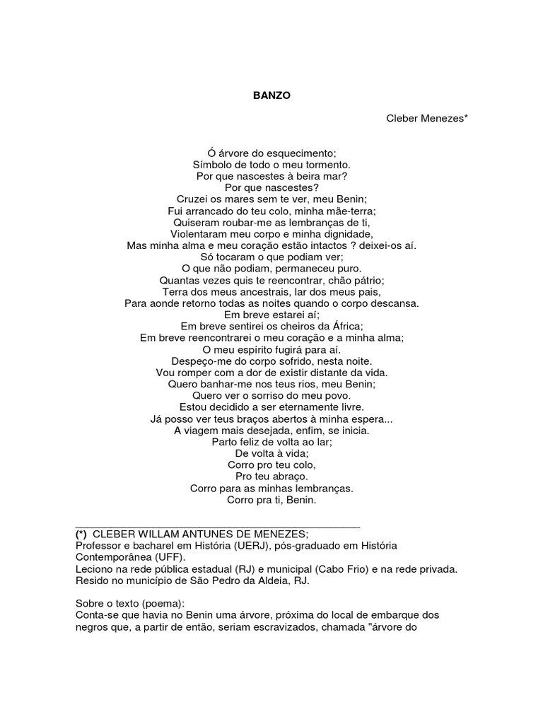 Banzo Atual | PDF | Escravidão | Alma