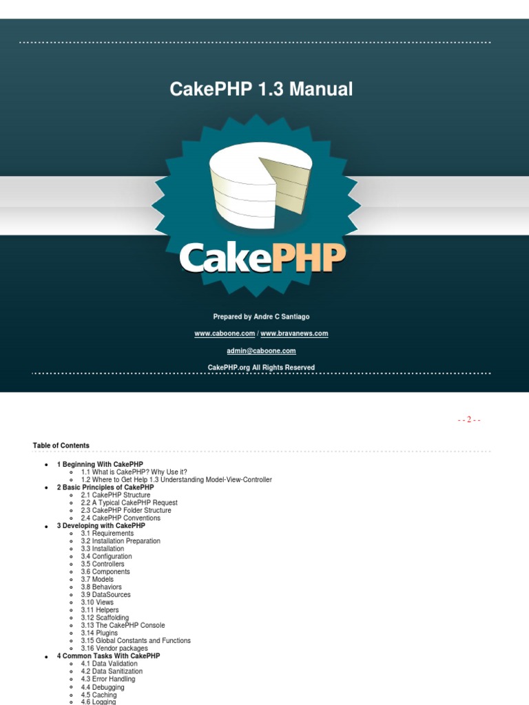 Manual Cakephp 1 3 Model View Controller Databases