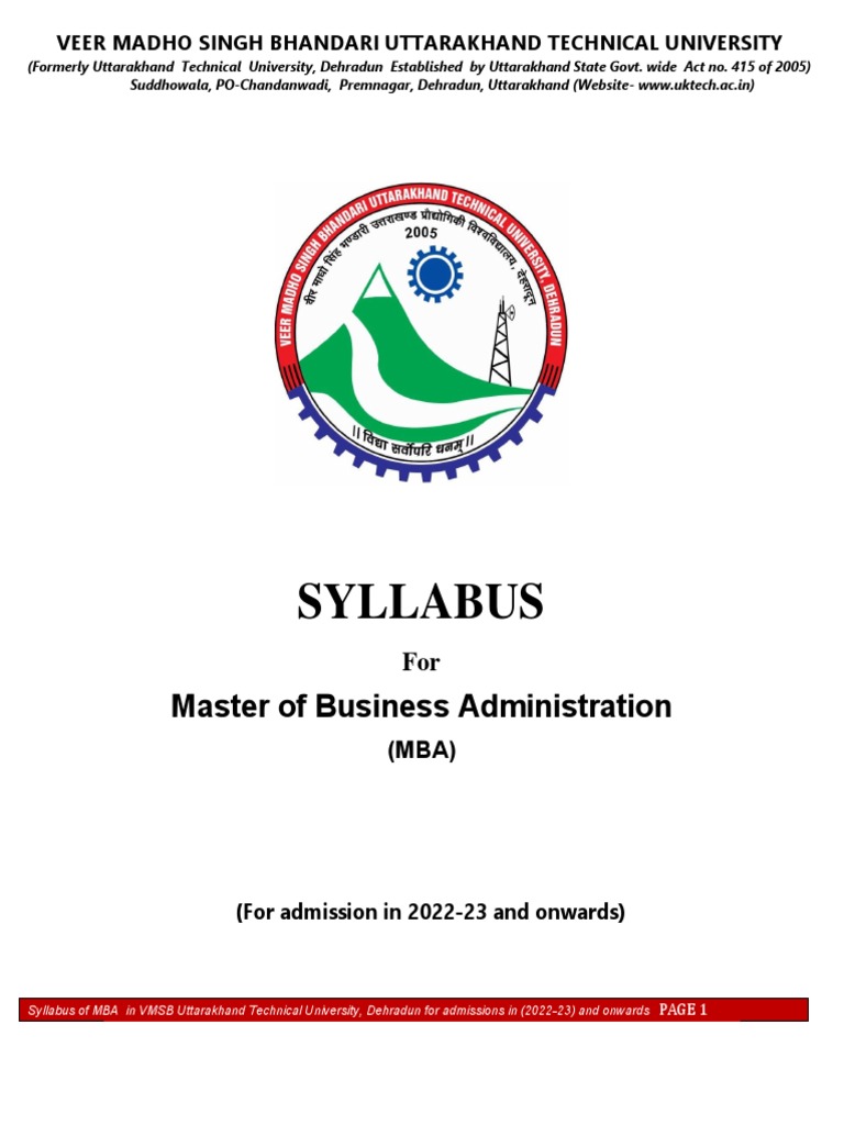 Mba Syllabus | PDF | Regression Analysis | Leadership
