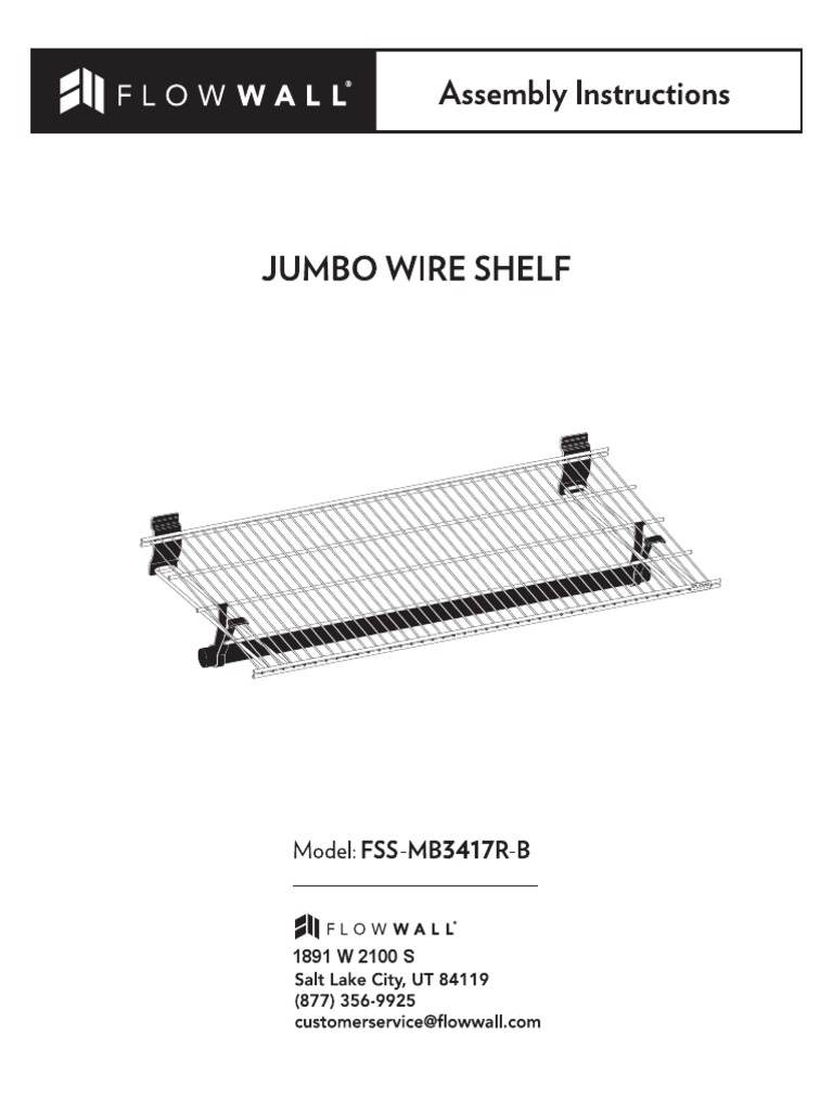 Jumbo Wire Shelf Assembly Instructions PDF