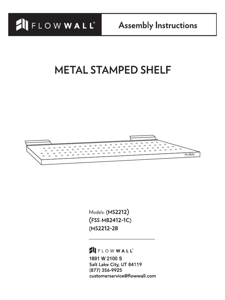 Metal Stamped Shelf Assembly Instructions PDF