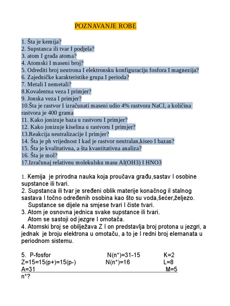 Poznavanje Robe1 | PDF