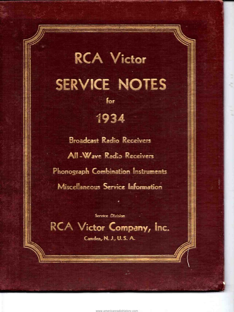 RCA Victor Service Notes 1934 | PDF