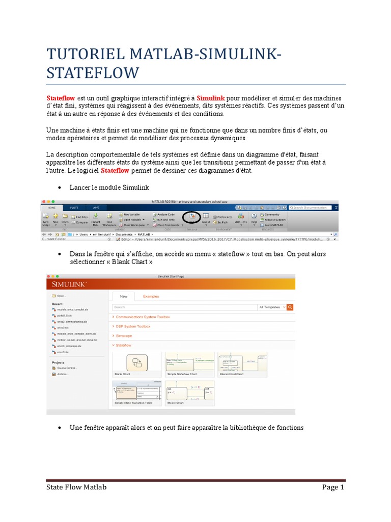 Tutoriel Stateflow pour Simulink | PDF | Ingénierie informatique ...