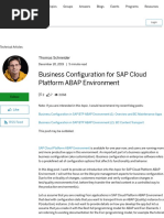 Business Configuration For SAP Cloud Platform ABAP Environment