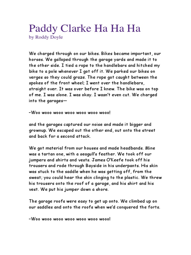 Paddy Clarke Ha Ha Ha PDF