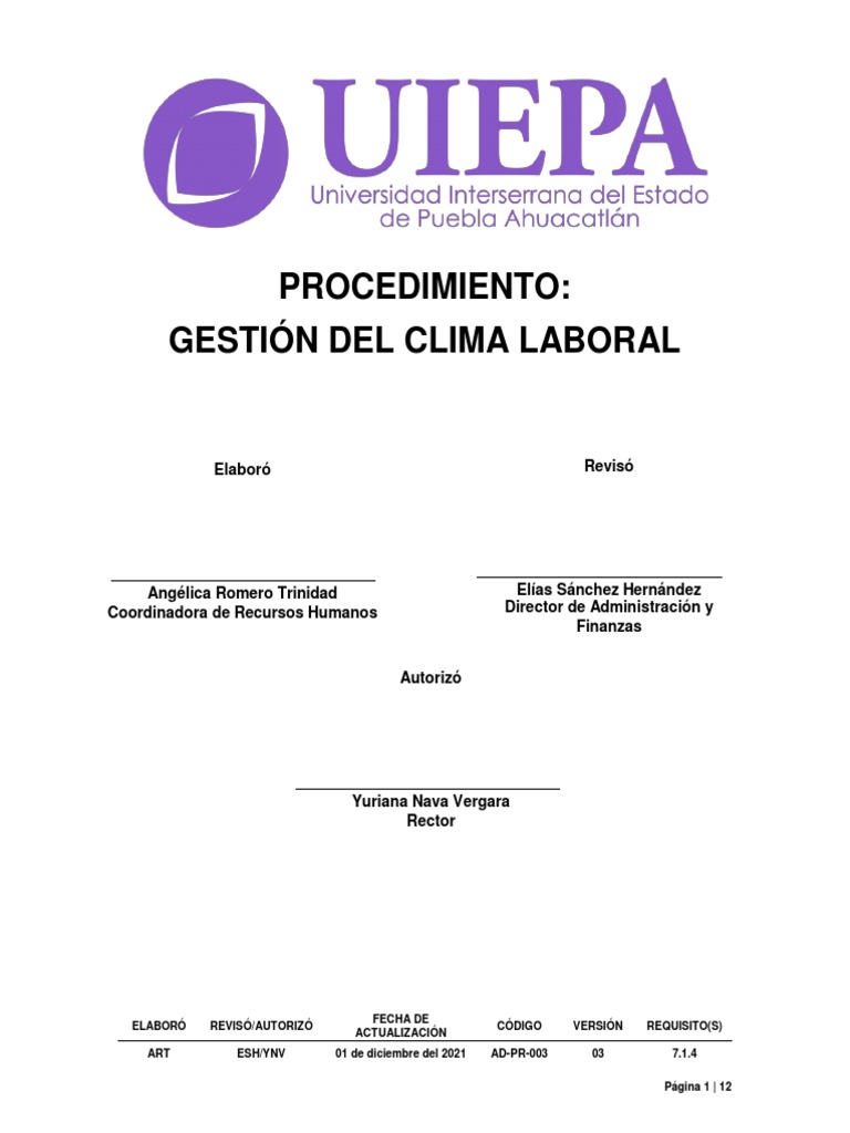 Ad PR 003 | PDF | Gestión de recursos humanos