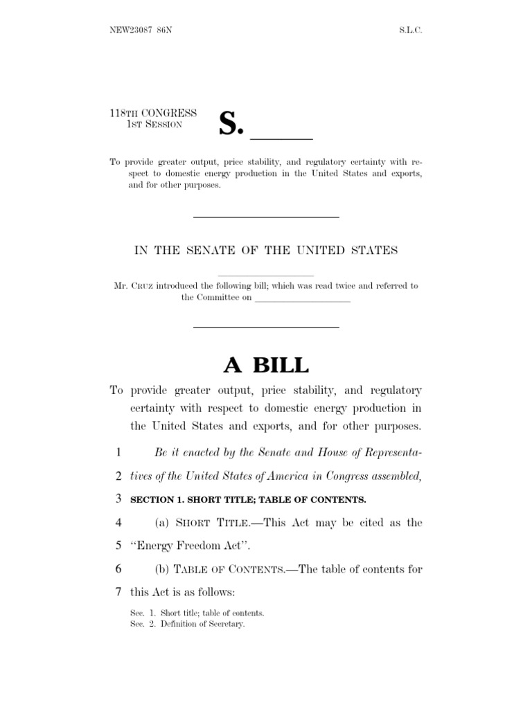 (DAILY CALLER OBTAINED) Energy Freedom Act of 2023 PDF National Environmental Policy Act