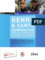 GENRE & SANTE REPRODUCTIVE Guide Pour L'intégration Du Genre Dans Les Projets de Santé Reproductive
