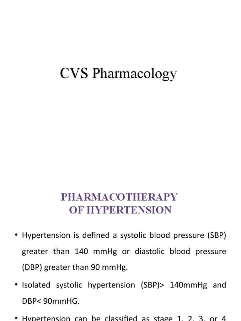 CVS Pharmacology PDF Hypertension Heart Failure