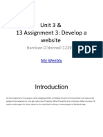 Unit 3 13 Assignment 3 Develop A Website Harrison Odonnell It Level 2