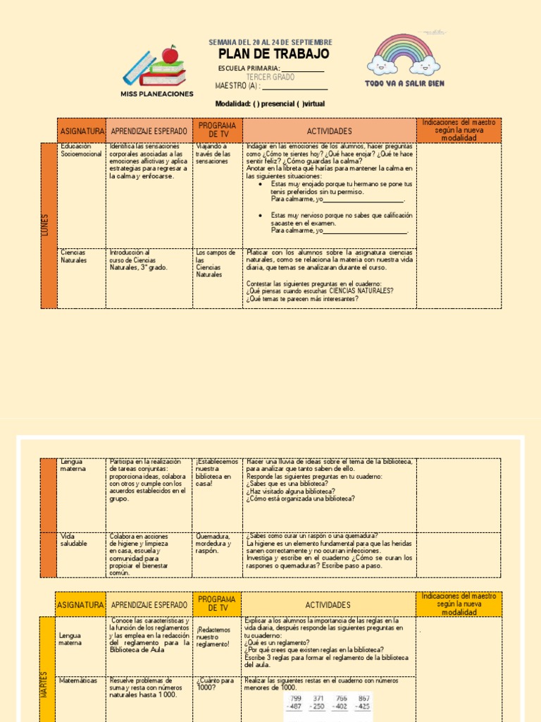 Planeación Multigrado 3° y 4° Primaria | PDF | Alimentos | Aprendizaje