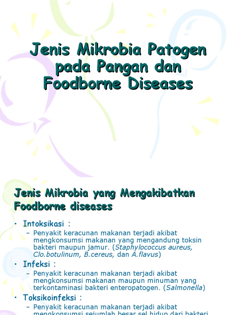 Jenis Mikrobia Patogen Pada Pangan Dan Foodborne Diseases | PDF