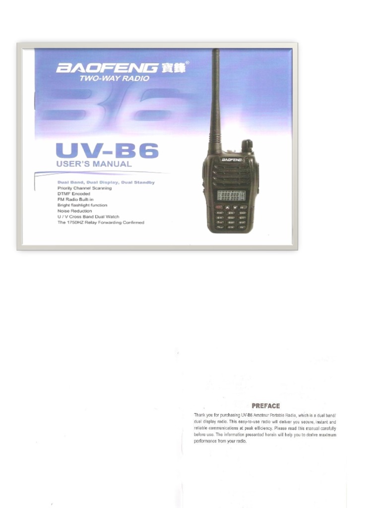 Baofeng UVB6 Manual Usuario PDF