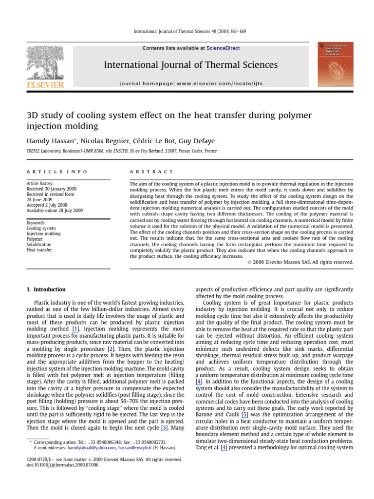 3D Study of Cooling System Effect On The | PDF | Mechanics | Classical ...