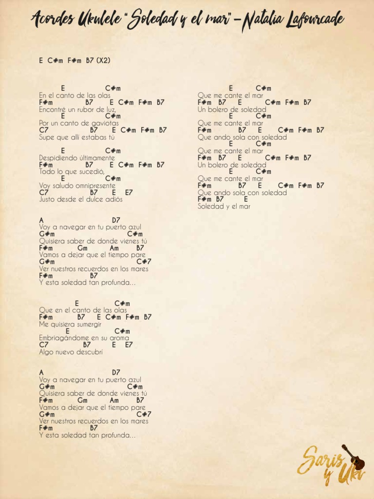 Acordes Soledad y El Mar PDF