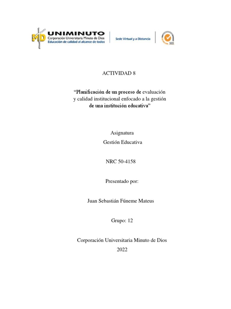 Evaluación y Calidad en Gestión Educativa | PDF | Método de enseñanza ...