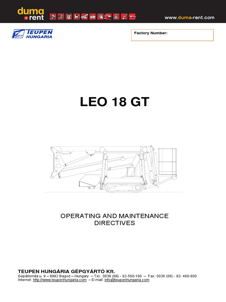 Leo 18 GT Operating Manual | PDF | Switch | Machines
