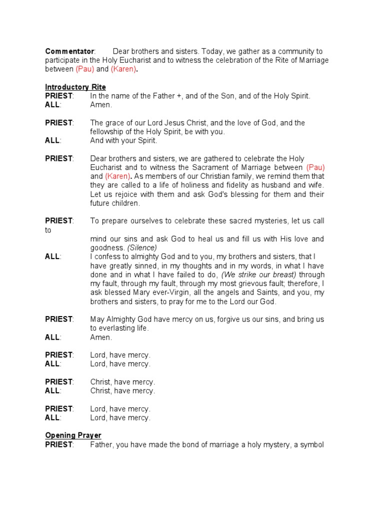 Spcp wedding mass english missalette pau karen pdf eucharist