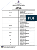 Science Club Calendar of Events