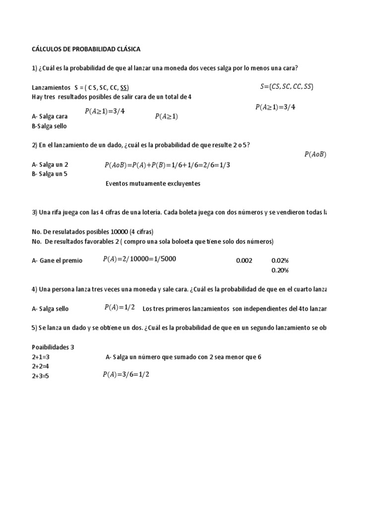 Ejercicios de Probabilidad para Secundaria | PDF | Probabilidad ...