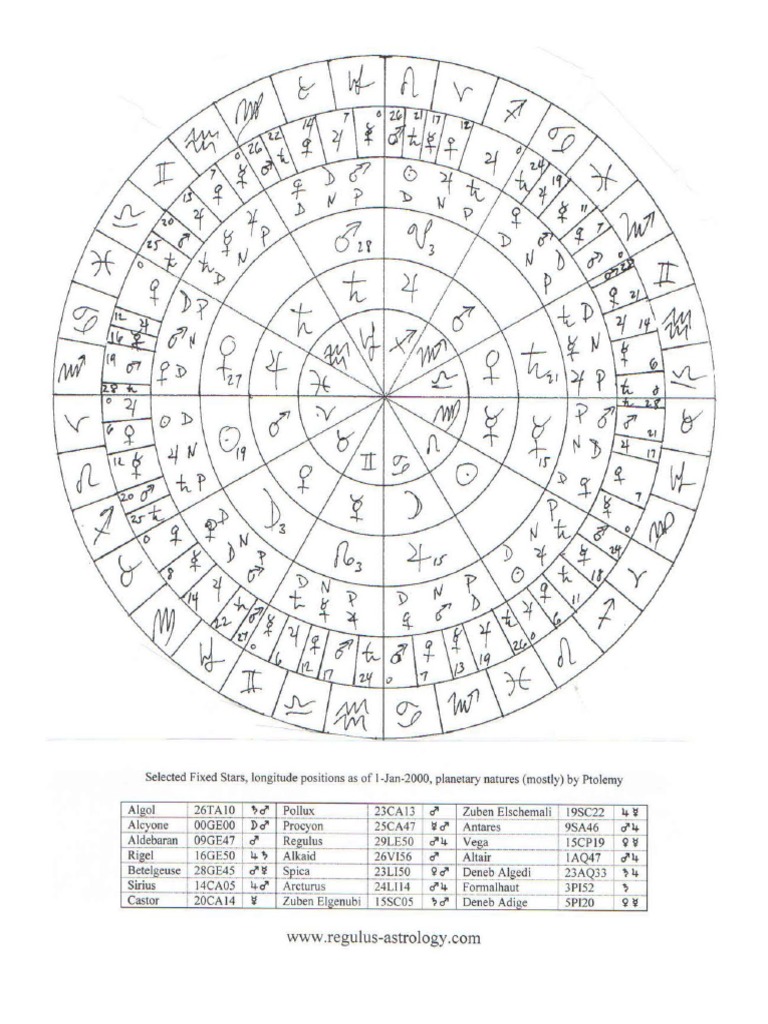 Regulus Astrology LLC Medieval Dignity Wheel PDF