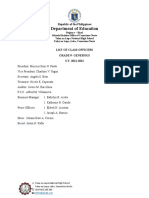 Format Election of Class Officers Documentation