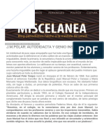 Miscelanea J.m.polar Autodidacta y Genio Insigne