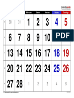 Calendario Febrero 2023 Horizontal Grandes Cifras