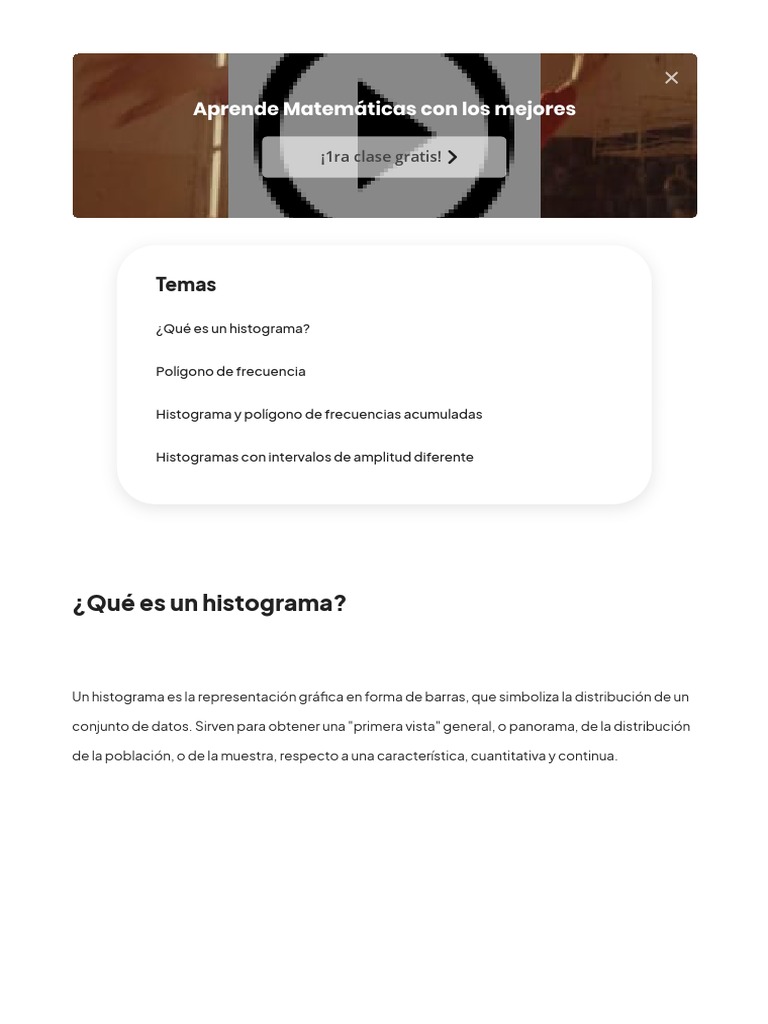 ¿Que Es Una Histograma - Superprof | PDF | Histograma | Matemáticas
