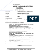 Certificado funcionamiento detectores humo