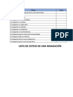 Lista de Cotejo Indagacion