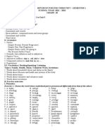 End of Semester 1 Revision Test for Grade 10