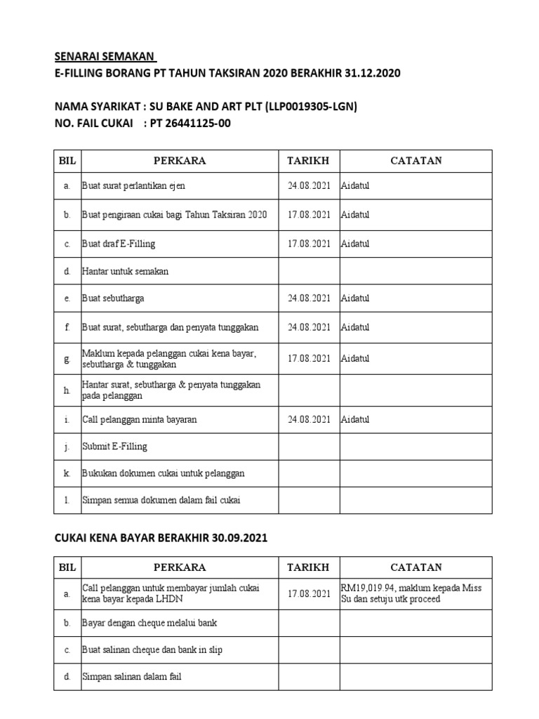 Senarai Semak | PDF