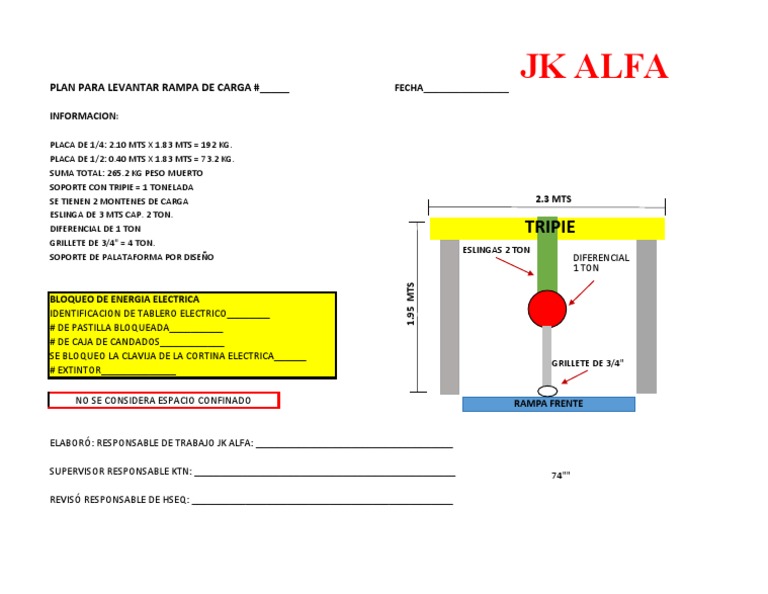 Plan para Levantamiento de Rampas de Carga | PDF