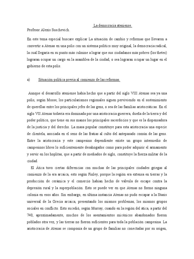 Evolución de la Democracia Ateniense | PDF | Grecia | Estados de la ...