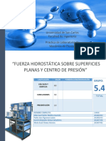 Fuerza hidrostática y centro de presión sobre superficies planas