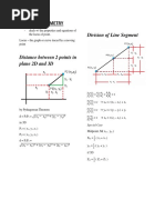 Analytic Geometry Formulas