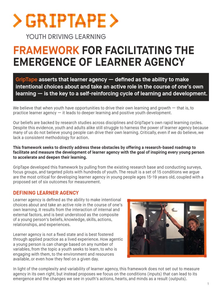 Griptape Framework for Youth Agency | PDF | Learning | Mindset
