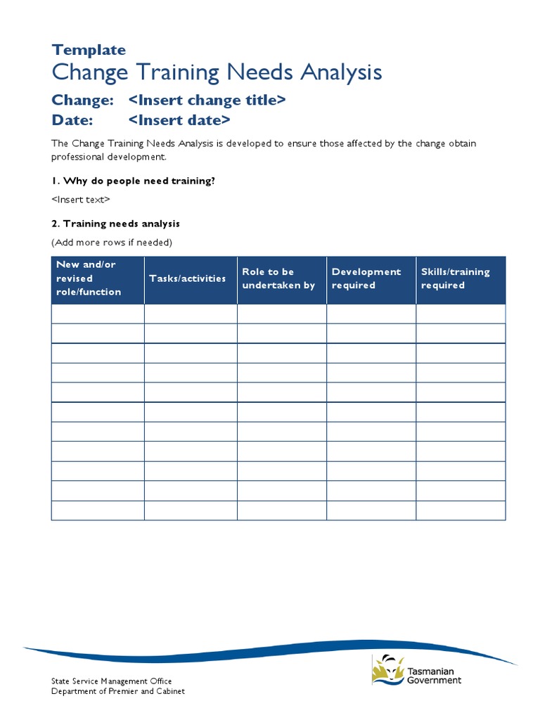 Change 28 - Template - Change Training Needs Analysis | PDF