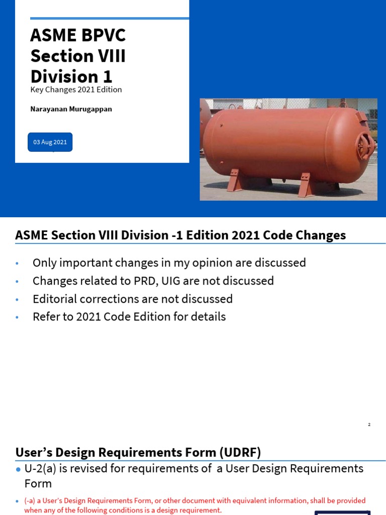 ASME BPVC VIII Div 1: 2021 Key Changes | PDF | Yield (Engineering ...