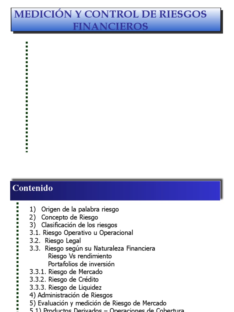 Clasificación y Control de Riesgos Financieros | PDF | Opción (Finanzas ...