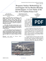 Application of Response Surface Methodology in Optimization of Used Engine Oil For Burden Blasting and Its Environmental Impact A Case Study at The Sangatta Site of PT Kaltim Prima Coal
