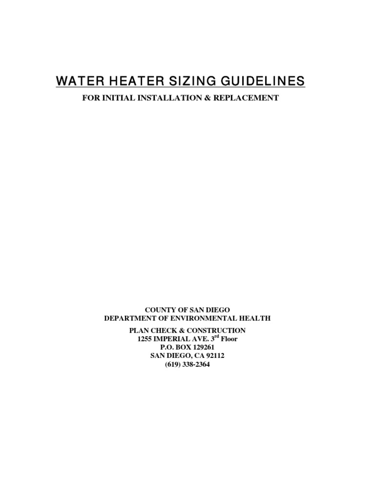 Publications Water Heater Sizing PDF Water Heating Hvac