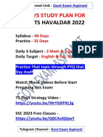 75 Days Study Plan For SSC MTS Havaldar 2022