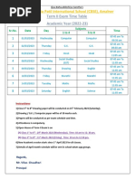 Term 2nd Time Table